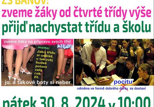 čtvrťáci a starší, přijďte si nachystat třídu a školu